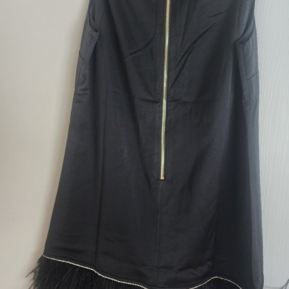 FINAL OFFER NEW Feather Rhinestone black dress shop mint julep boutique large - Picture 8 of 11